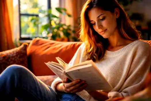 Adult reading a guide about common symptoms