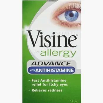 Allergy eye drop bottle with dropper tip