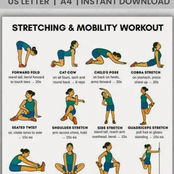 A person standing upright in a relaxed stance, gently twisting their torso to the side to stretch the lower back, showing a natural movement that can reduce stiffness or discomfort