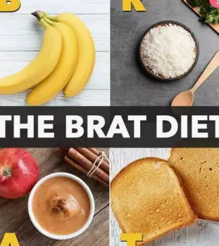 A small bowl of bananas, a bowl of applesauce, a slice of toast, and a bowl of white rice