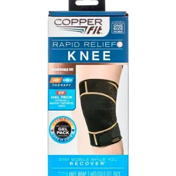 Person checking knee brace fit: straps secured with finger space underneath, skin color normal under brace, knee bending comfortably