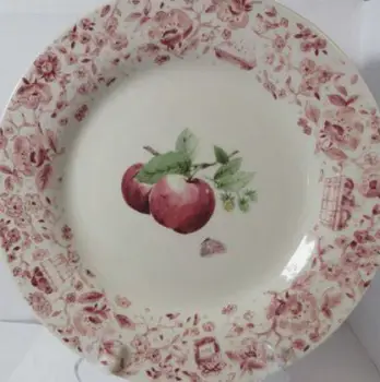 Line drawing of a plate, apple, and glass of water