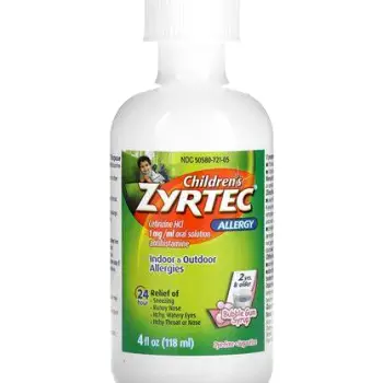 Bottle of Zyrtec liquid